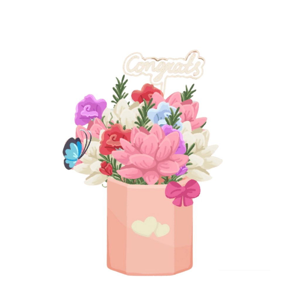 Quelques lotus roses et blancs, avec des pois de senteurs (bleus, violets)