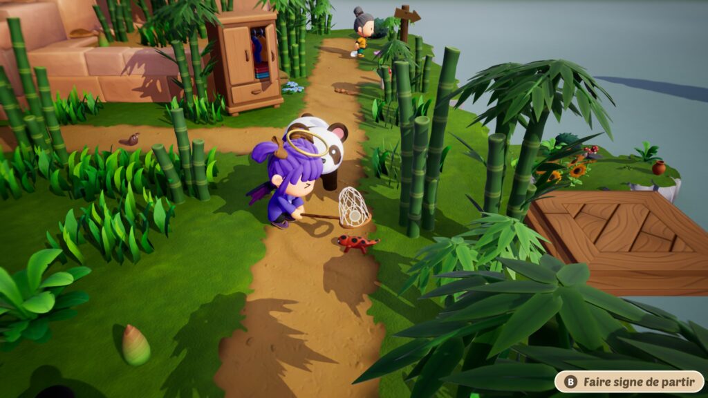 Mazey Village - Capture d'une salamandre avec un filet