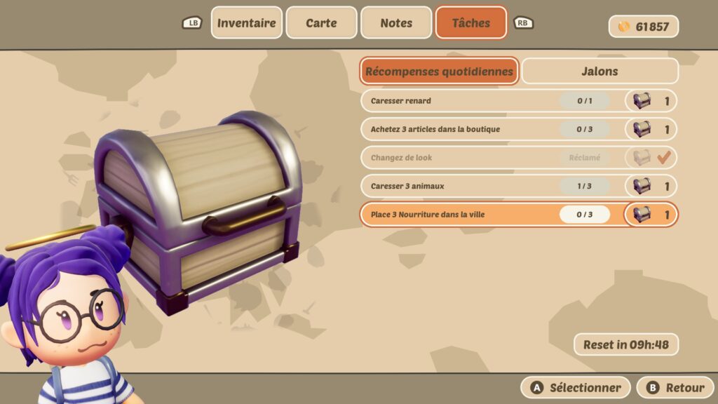 Mazey Village - Récompense quotidiennes obtenables dans la section "Tâches"