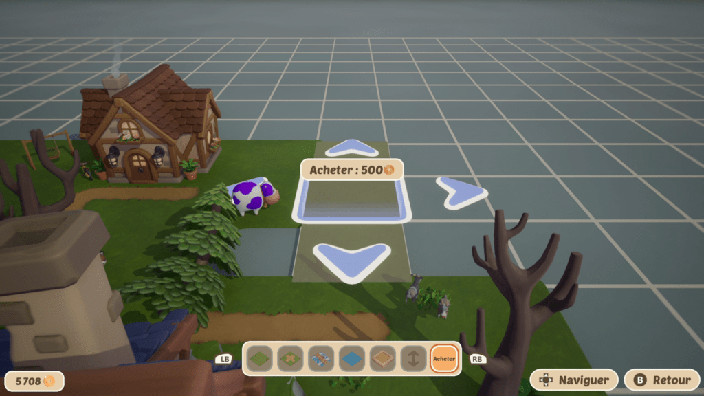 Mazey Village - Achat d'une parcelle de terrain et visualisation des différents types de terrain en bas de l'écran